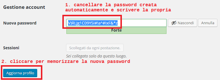 istruzioni per rigenerare la password 2
